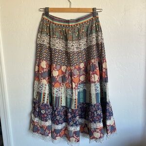 VTG hippie patchwork prairie skirt